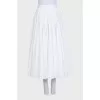 Voluminous white pleated skirt