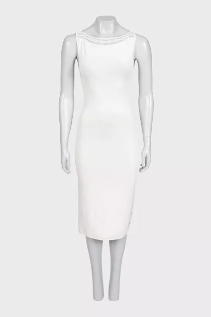 Bodycon dress with lace trim