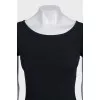 Fitted dress with a round neckline