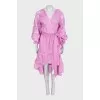 Fitted wrap dress decorated with embroidery