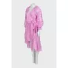 Fitted wrap dress decorated with embroidery