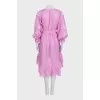 Fitted wrap dress decorated with embroidery