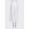 White cropped trousers with elastic waistband