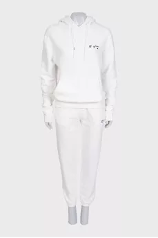 White tracksuit consisting of a hoodie and trousers