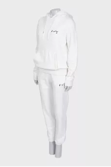 White tracksuit consisting of a hoodie and trousers