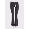 Corduroy flared trousers with a mid-rise