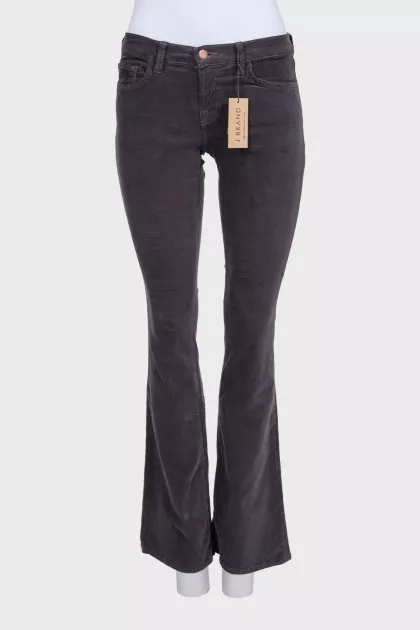 Corduroy flared trousers with a mid-rise