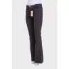 Corduroy flared trousers with a mid-rise