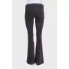 Corduroy flared trousers with a mid-rise