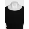 Black fitted dress with beige hem