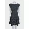 Fitted black dress with a print