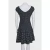 Fitted black dress with a print