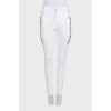 White skinny fit jeans with embroidery