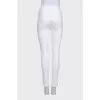White skinny fit jeans with embroidery