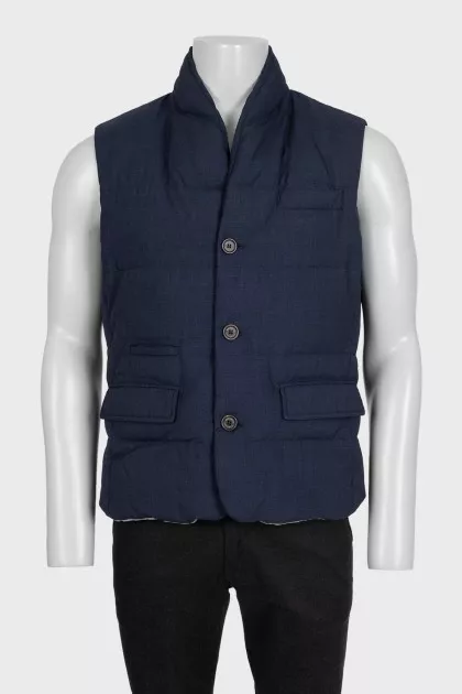 Men's blue wool vest
