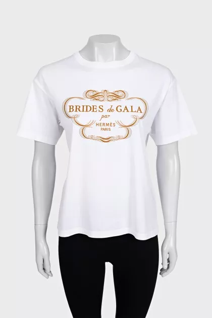 White T-shirt with a signature print
