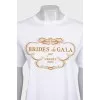 White T-shirt with a signature print