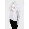 White T-shirt with a signature print