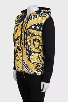 Black sports sweatshirt with a signature print