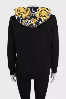 Black sports sweatshirt with a signature print