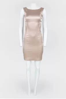 Beige reptile print dress