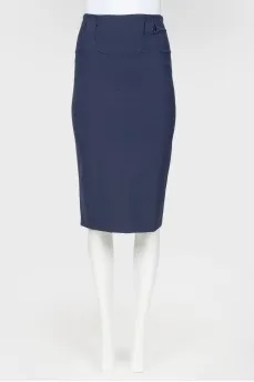 Blue pencil skirt