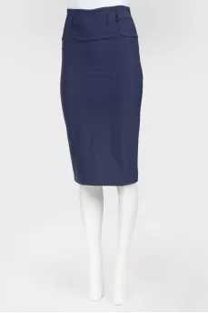 Blue pencil skirt