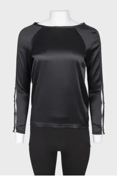 Black silk blouse