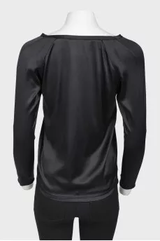 Black silk blouse