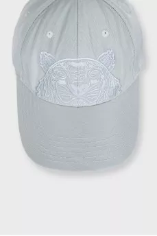 Blue cap with branded embroidery