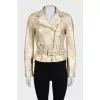 Gold distressed leather jacket