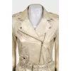 Gold distressed leather jacket