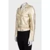 Gold distressed leather jacket