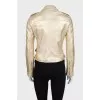 Gold distressed leather jacket