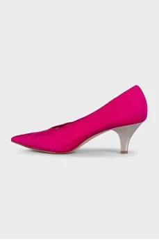 Текстильные туфли на kitten heel
