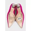 Kitten-heeled textile shoes