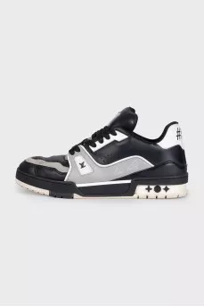 Мужские черно-белые кроссовки LV Trainer