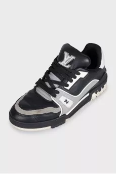 Мужские черно-белые кроссовки LV Trainer