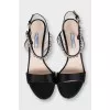 Textile sandals with rhinestones on the strap
