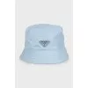 Blue Panama hat with logo