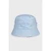 Blue Panama hat with logo