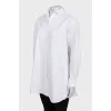 Біла сорочка прямого крою на ґудзиках
