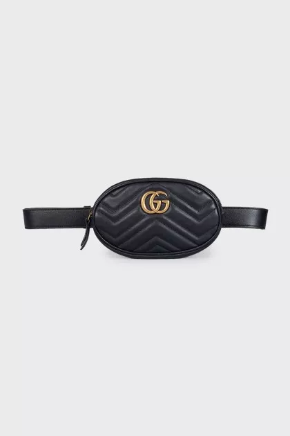 Поясная сумка черного цвета GG Marmont