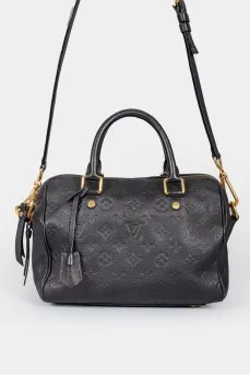 Черная кожаная сумка Speedy