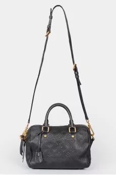 Черная кожаная сумка Speedy