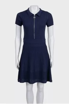 Blue dress with a zipper