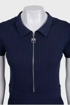 Blue dress with a zipper