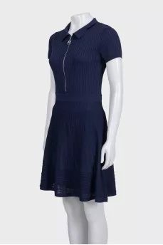Blue dress with a zipper