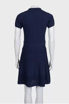 Blue dress with a zipper