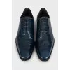Men's blue leather lace-up shoes